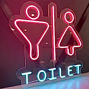 bayan erkek figürlü neon toilet wc yönlendirme tabelası