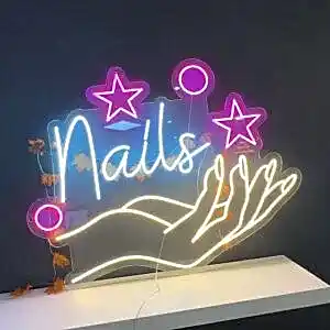 nails neon led tabela güzellik salonu duvar dekorasyonu