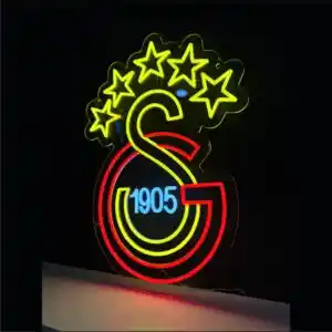 galatasaray logo neon led tabela 1905 yıldızlı tasarım