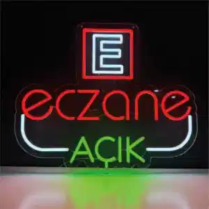 eczane açık yazılı neon led tabela